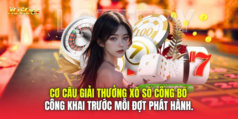 Cơ cấu giải thưởng xổ số công bố công khai trước mỗi đợt phát hành.